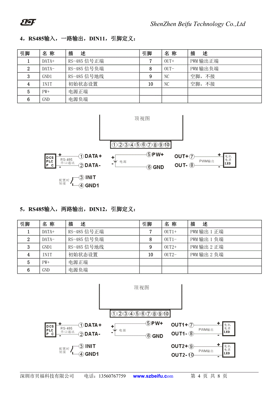 0-10V、0-5v、4-20ma模拟量或RS485转PWM输出隔离转换器_第4页