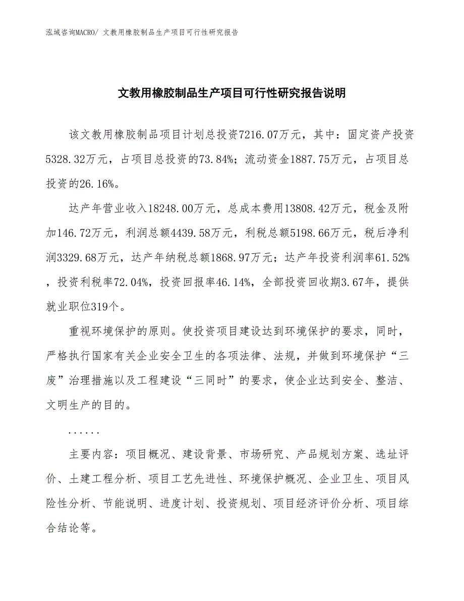 （汇报材料）文教用橡胶制品生产项目可行性研究报告_第2页