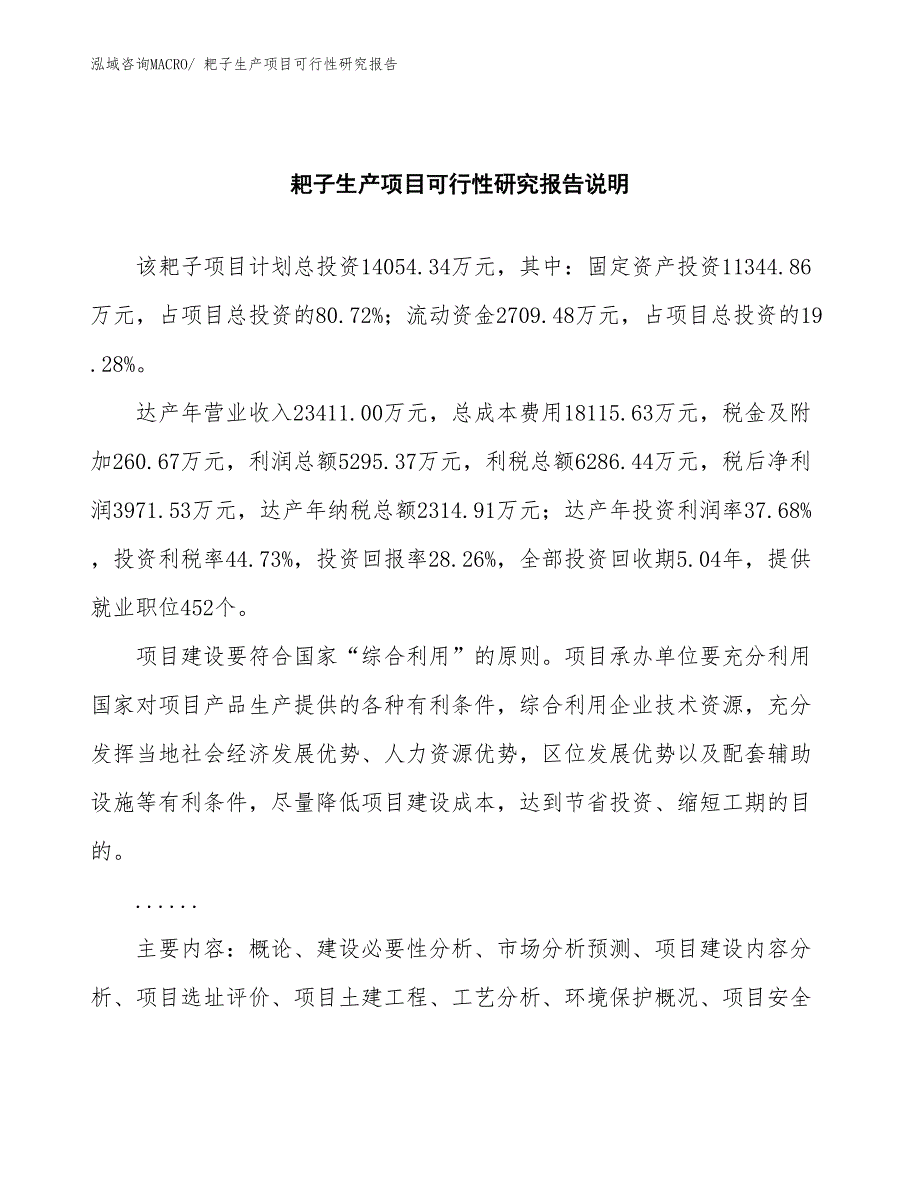 （汇报材料）耙子生产项目可行性研究报告_第2页