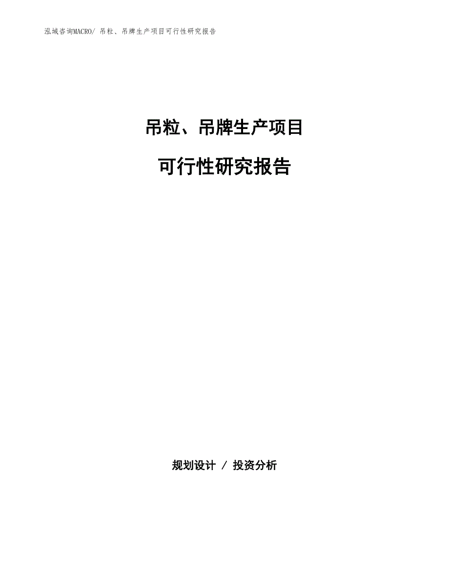 （建设方案）吊粒、吊牌生产项目可行性研究报告_第1页