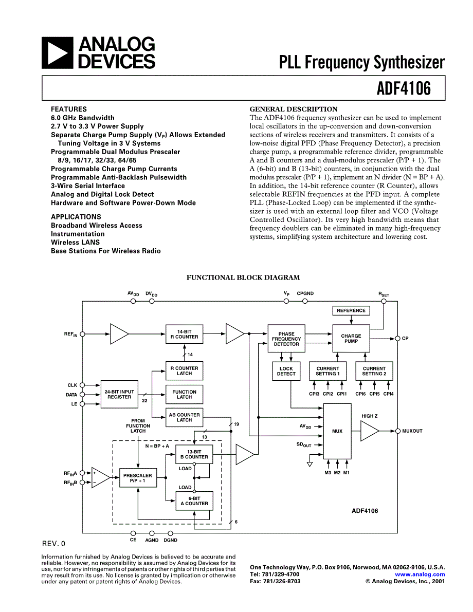 adf4106bruz(锁相环)_第1页