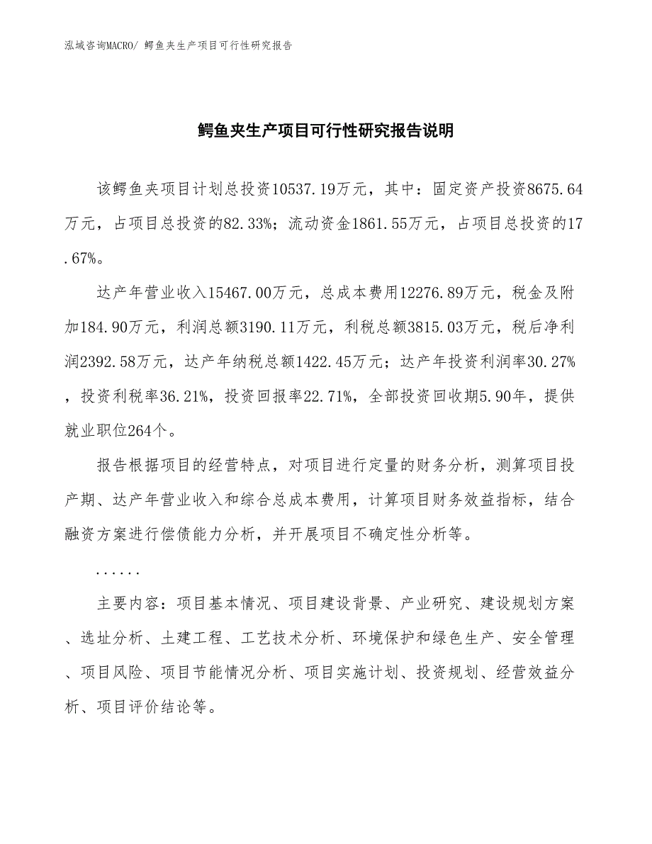 （规划设计）鳄鱼夹生产项目可行性研究报告_第2页