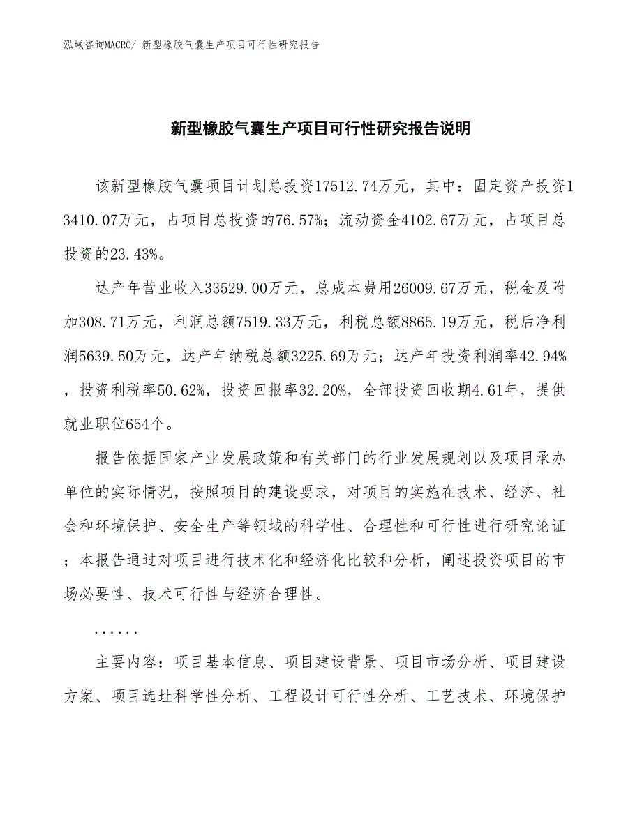 （投资方案）新型橡胶气囊生产项目可行性研究报告_第2页