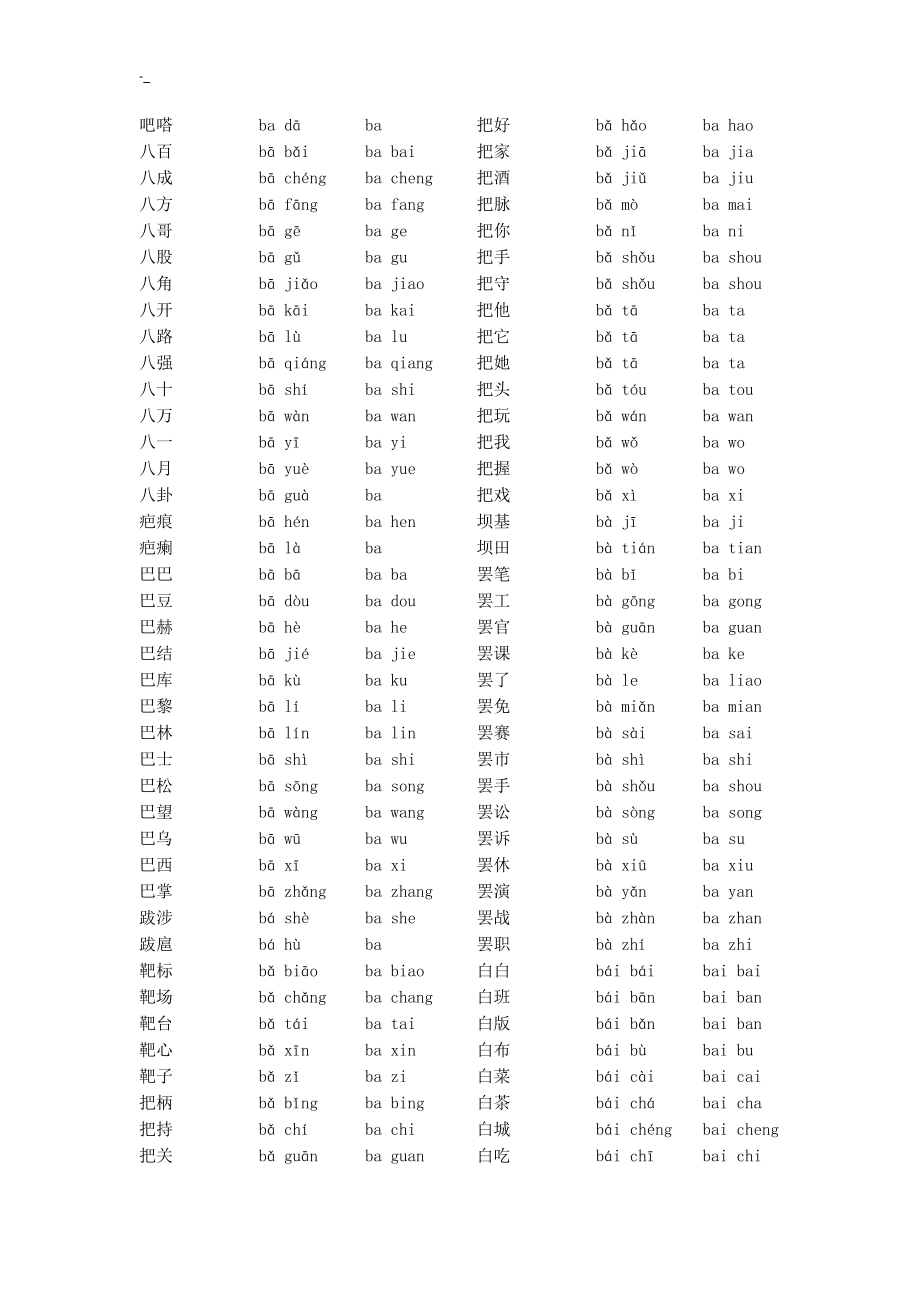 158#00汉字2字词语大全下载带拼音版_第4页