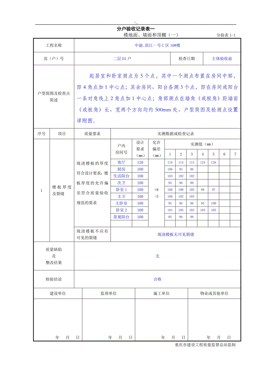2-017年重庆市-住宅工程计划质量分户验收表格(最新~)_第3页