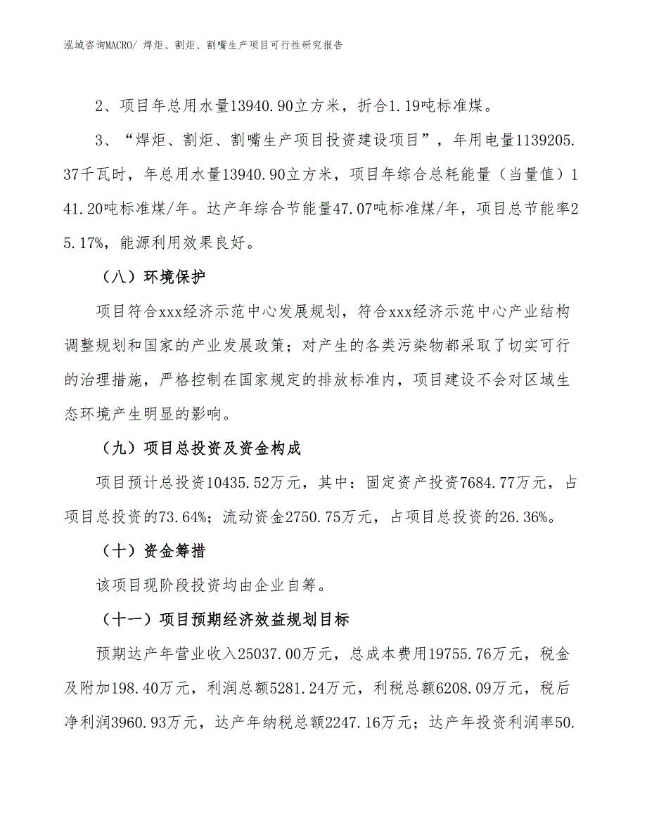 （建设方案）焊炬、割炬、割嘴生产项目可行性研究报告_第4页