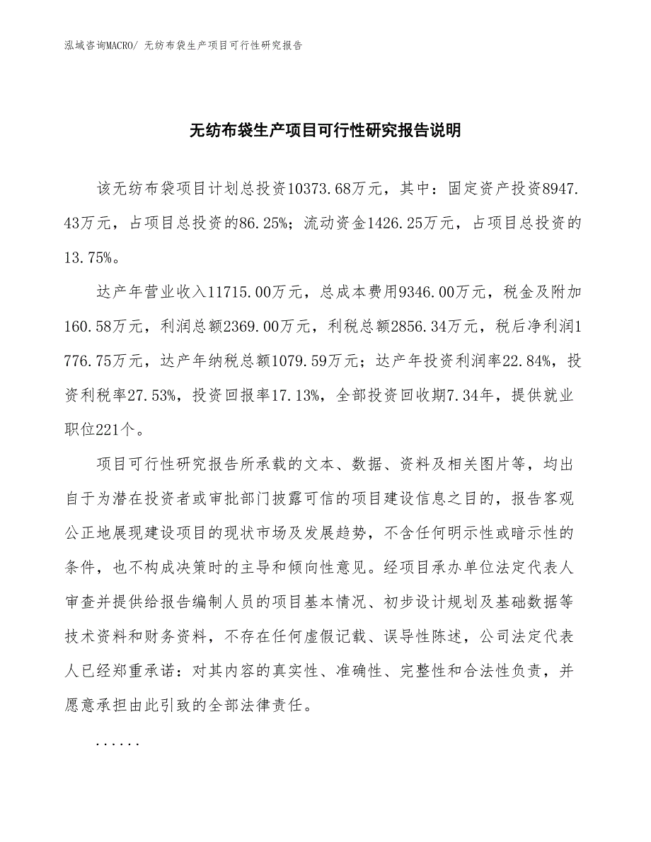 （建设方案）无纺布袋生产项目可行性研究报告_第2页