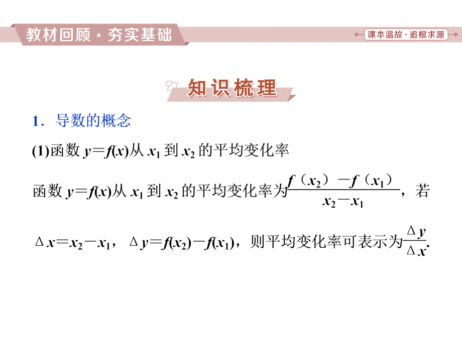 2019届高考数学(文科)江苏版1轮复习课件：第2章-基本初等函数、导数的应用-10-第10讲-导数的概念与运算_第2页