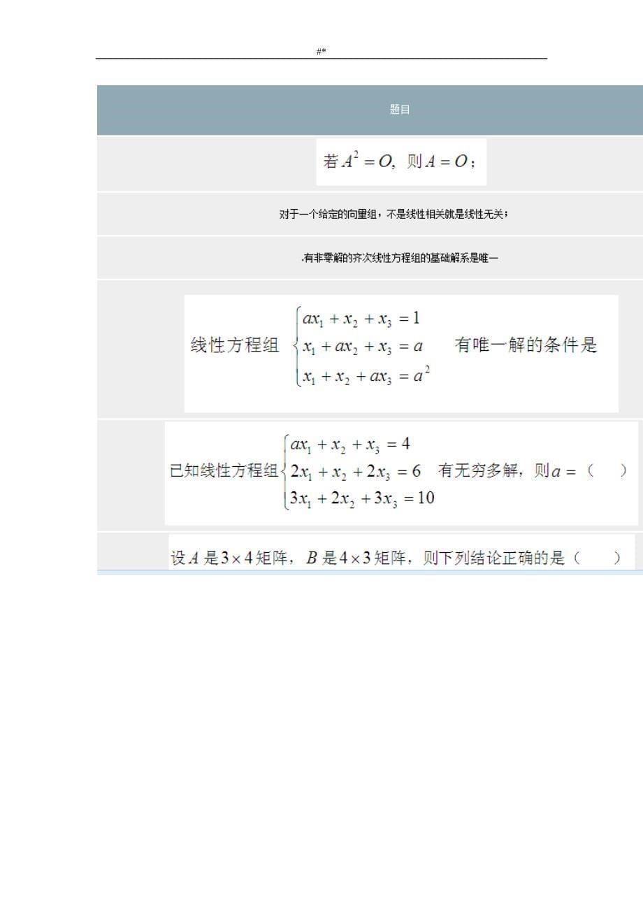 2018年度北京理+工大学线性代数内容答案~_第5页