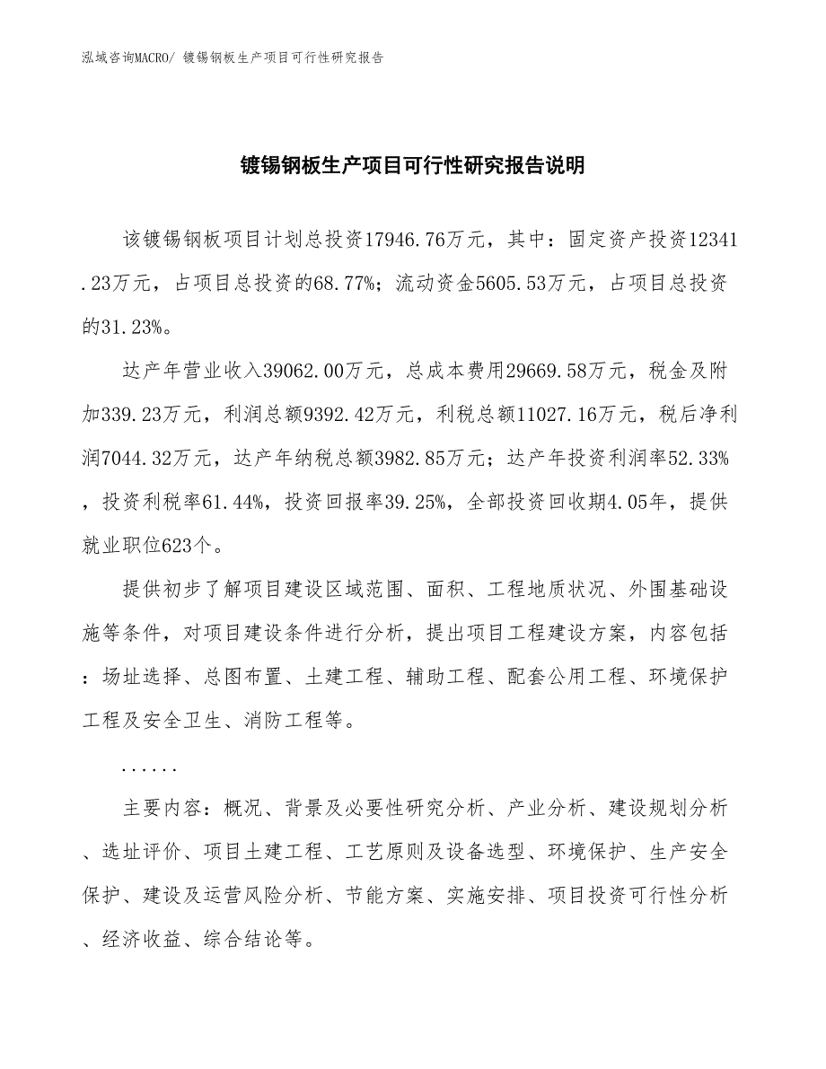 （规划设计）镀锡钢板生产项目可行性研究报告_第2页