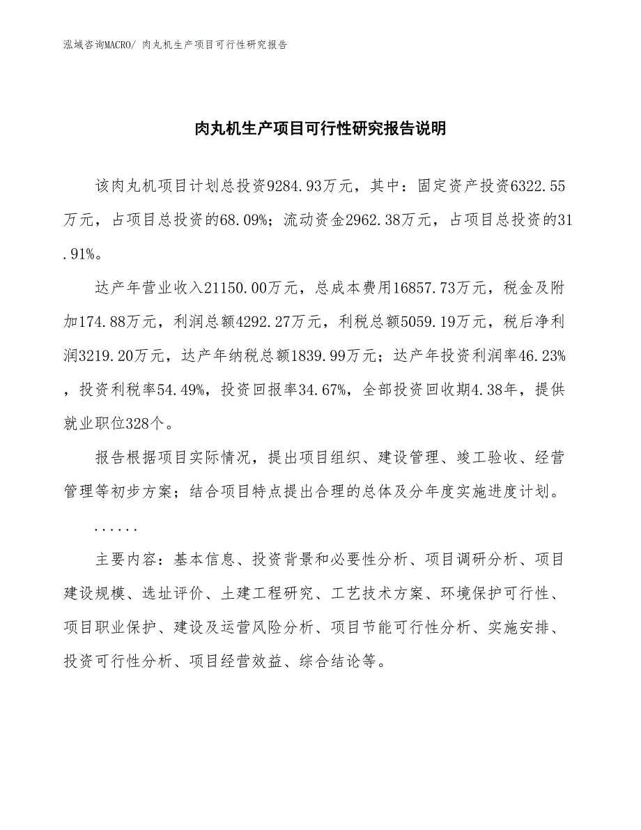 （汇报材料）肉丸机生产项目可行性研究报告_第2页