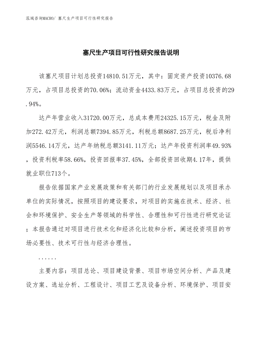 （汇报材料）塞尺生产项目可行性研究报告_第2页