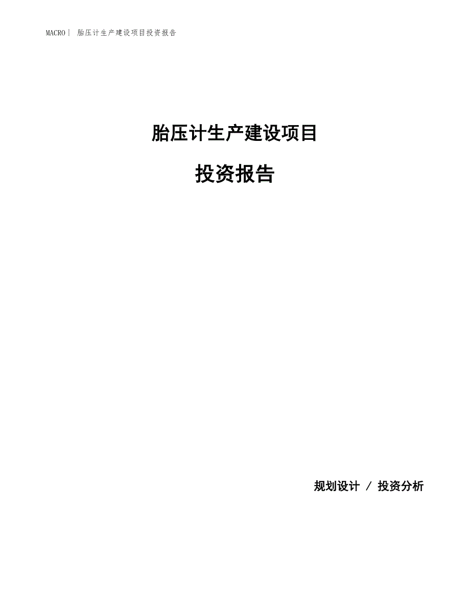 胎压计生产建设项目投资报告_第1页