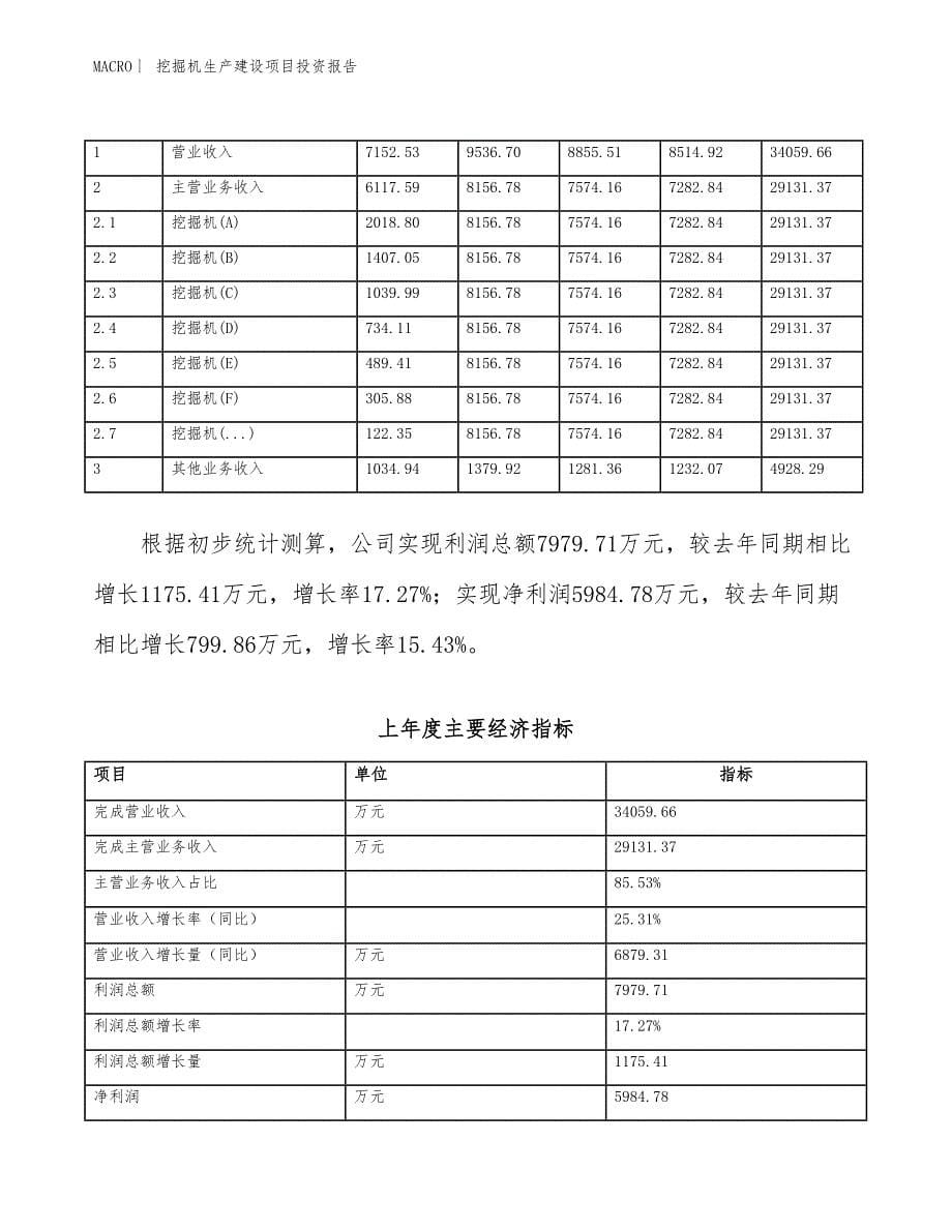 挖掘机生产建设项目投资报告_第5页