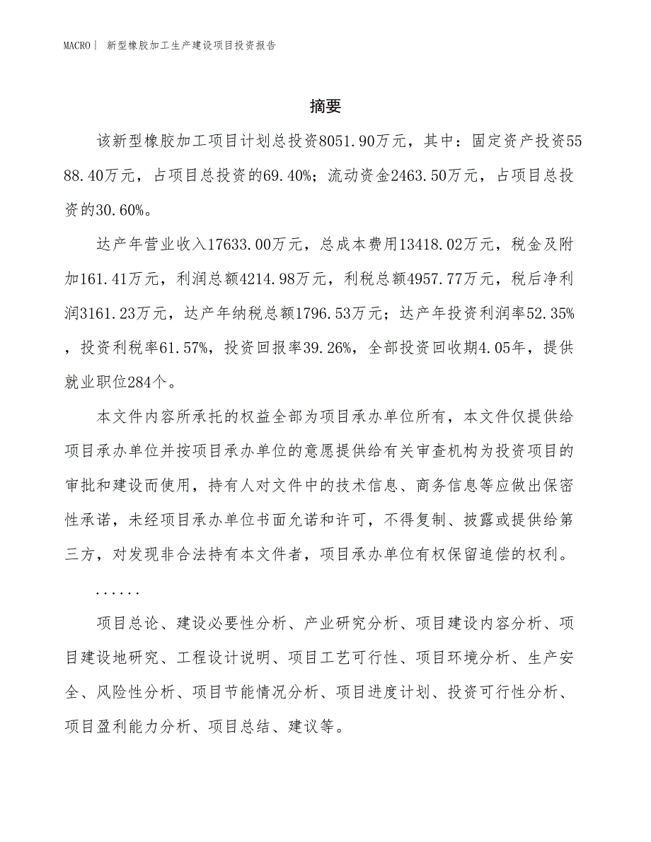 新型橡胶加工生产建设项目投资报告_第2页