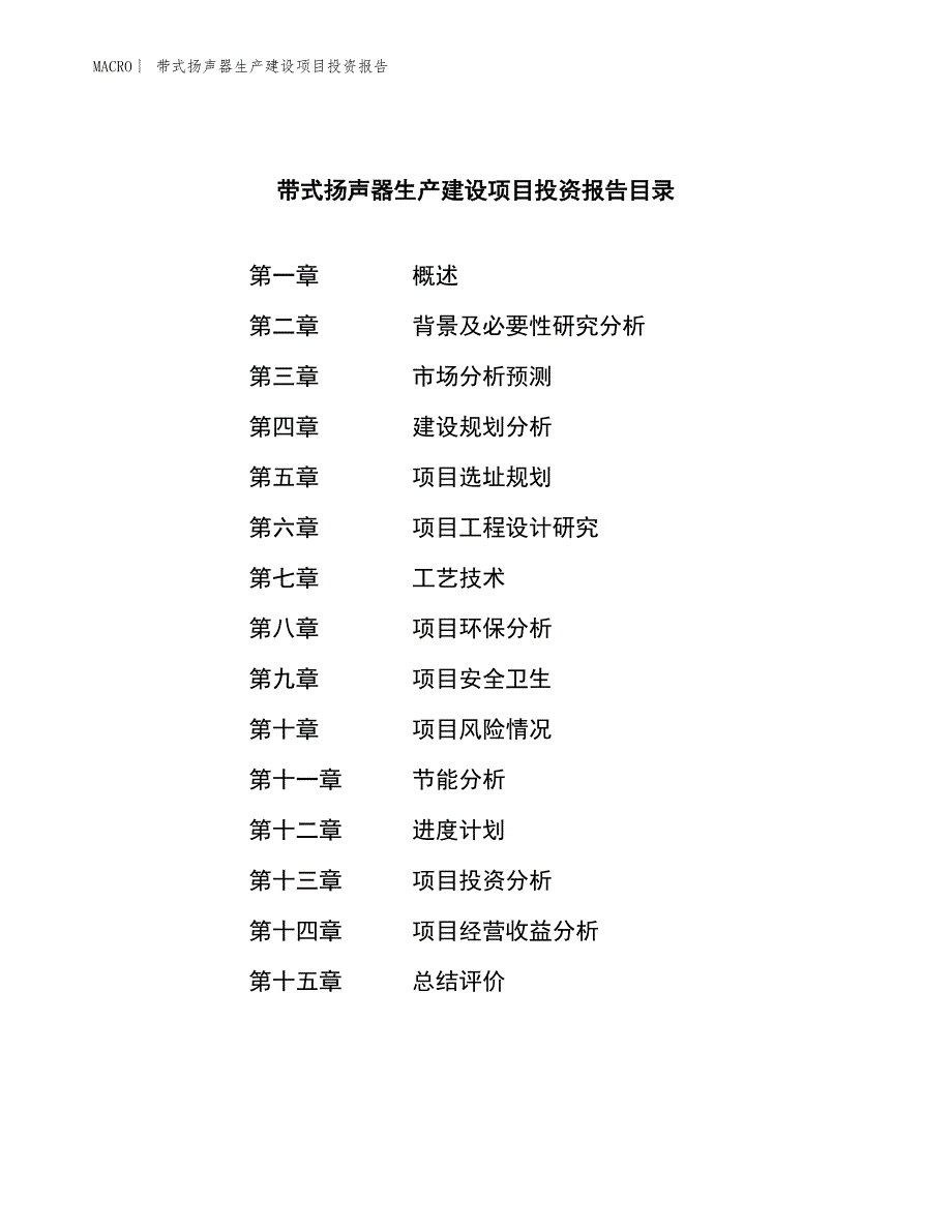 带式扬声器生产建设项目投资报告_第3页