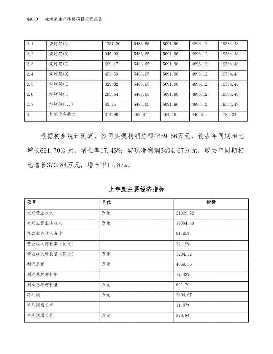 烧烤架生产建设项目投资报告_第5页