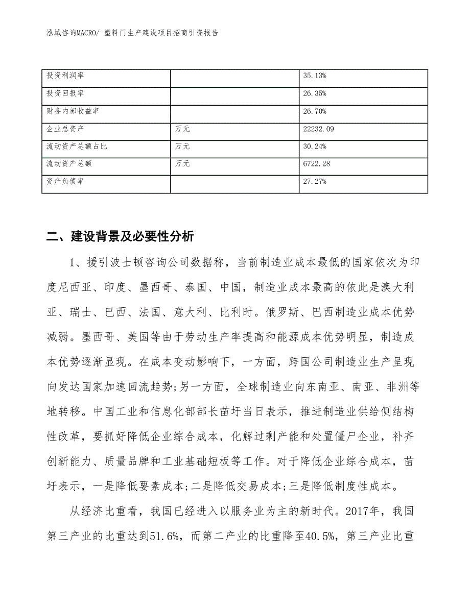 塑料门生产建设项目招商引资报告(总投资13081.35万元)_第3页