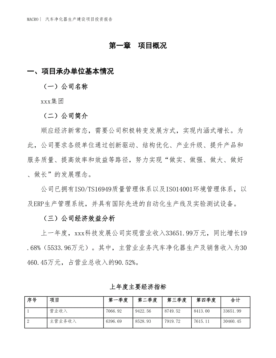 汽车净化器生产建设项目投资报告_第4页