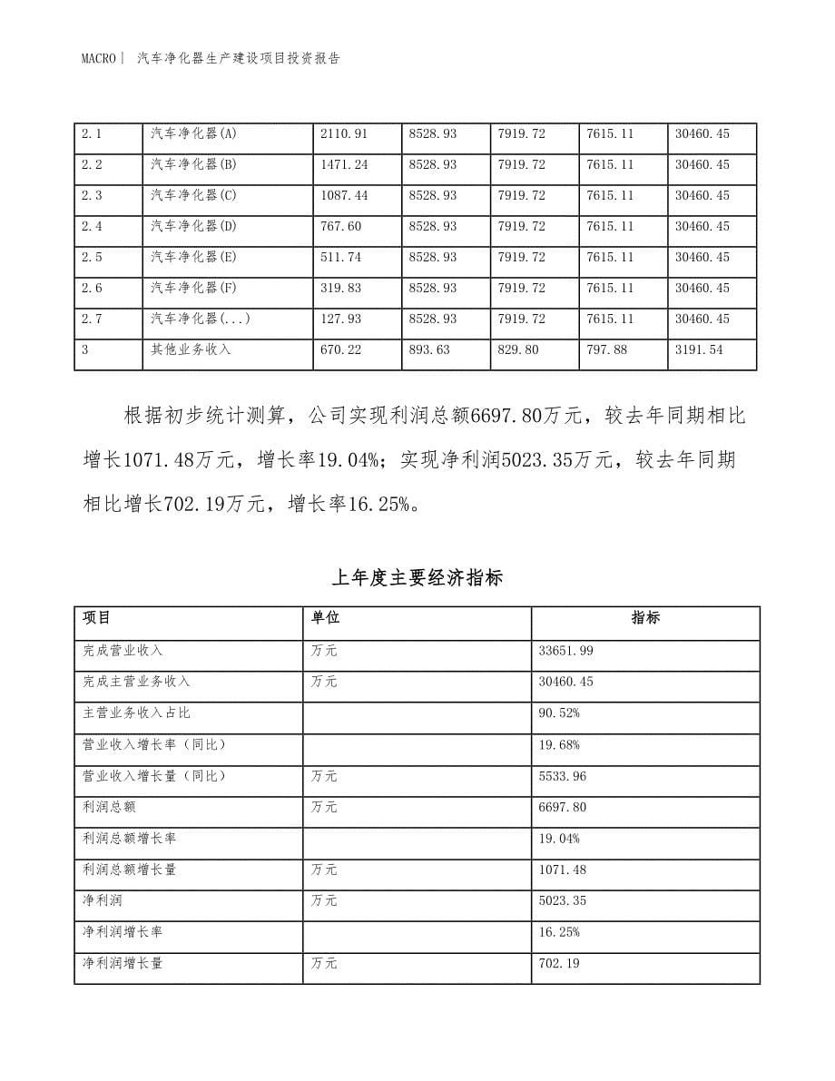 汽车净化器生产建设项目投资报告_第5页