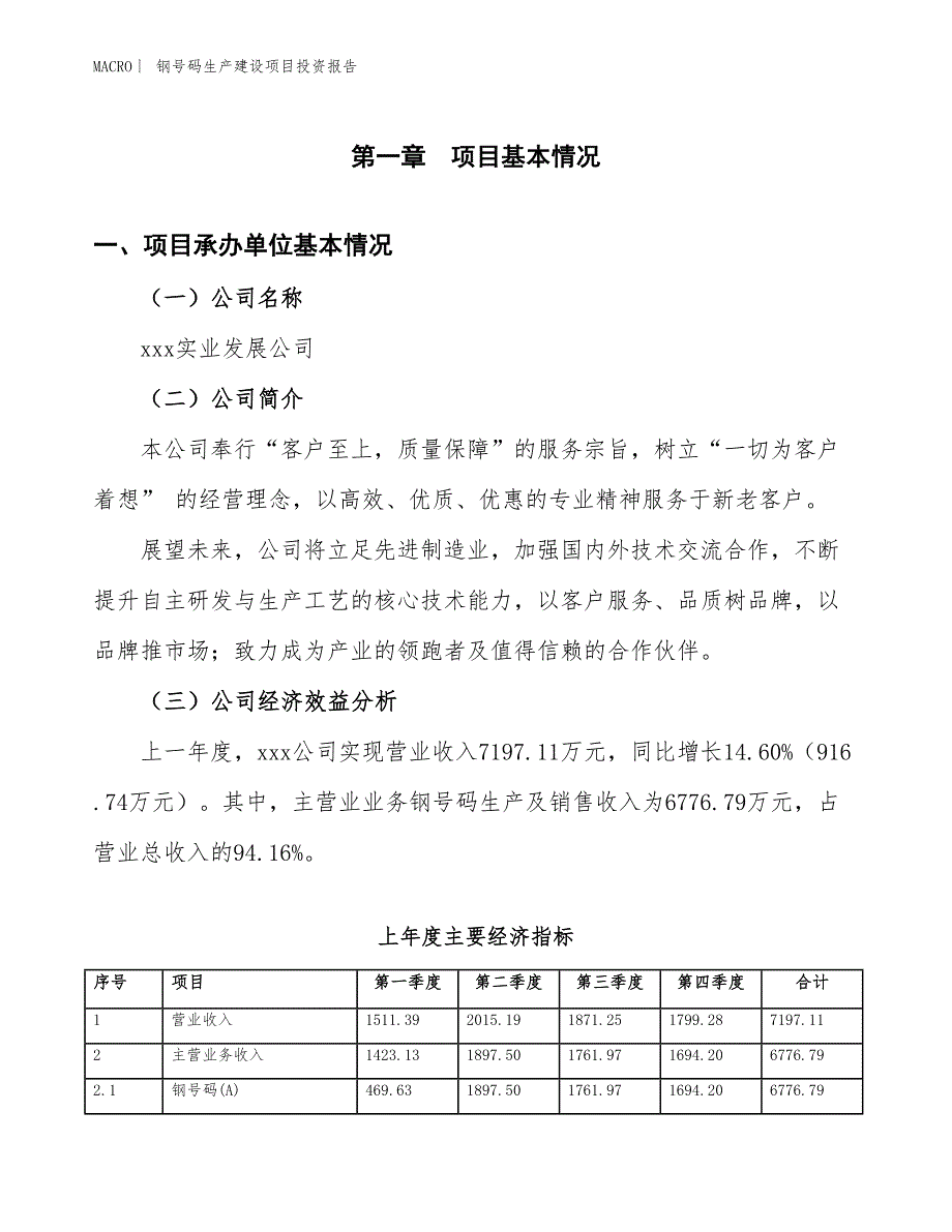 钢号码生产建设项目投资报告_第4页