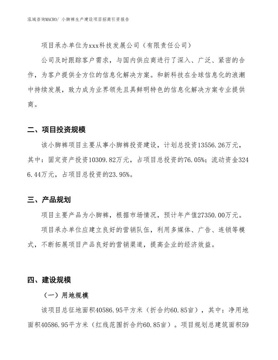 小脚裤生产建设项目招商引资报告(总投资13556.26万元)_第5页