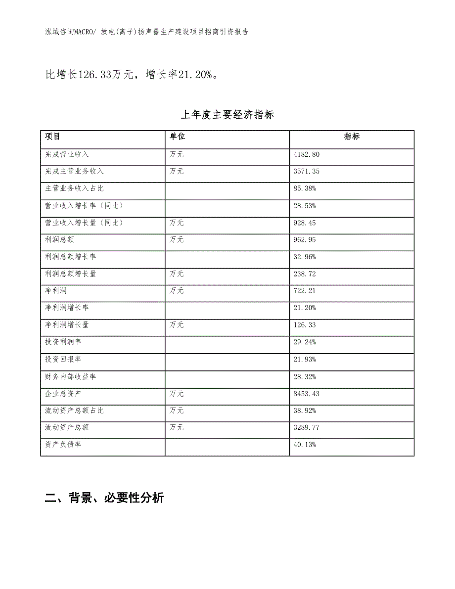 放电(离子)扬声器生产建设项目招商引资报告(总投资3891.32万元)_第2页