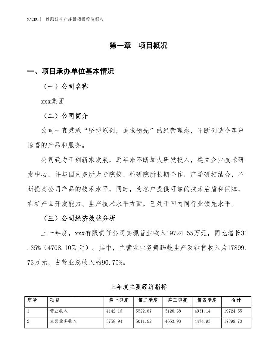 舞蹈鼓生产建设项目投资报告_第4页