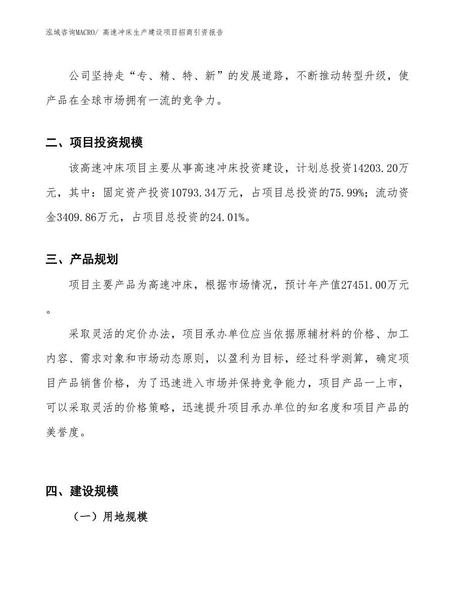 高速冲床生产建设项目招商引资报告(总投资14203.20万元)_第5页