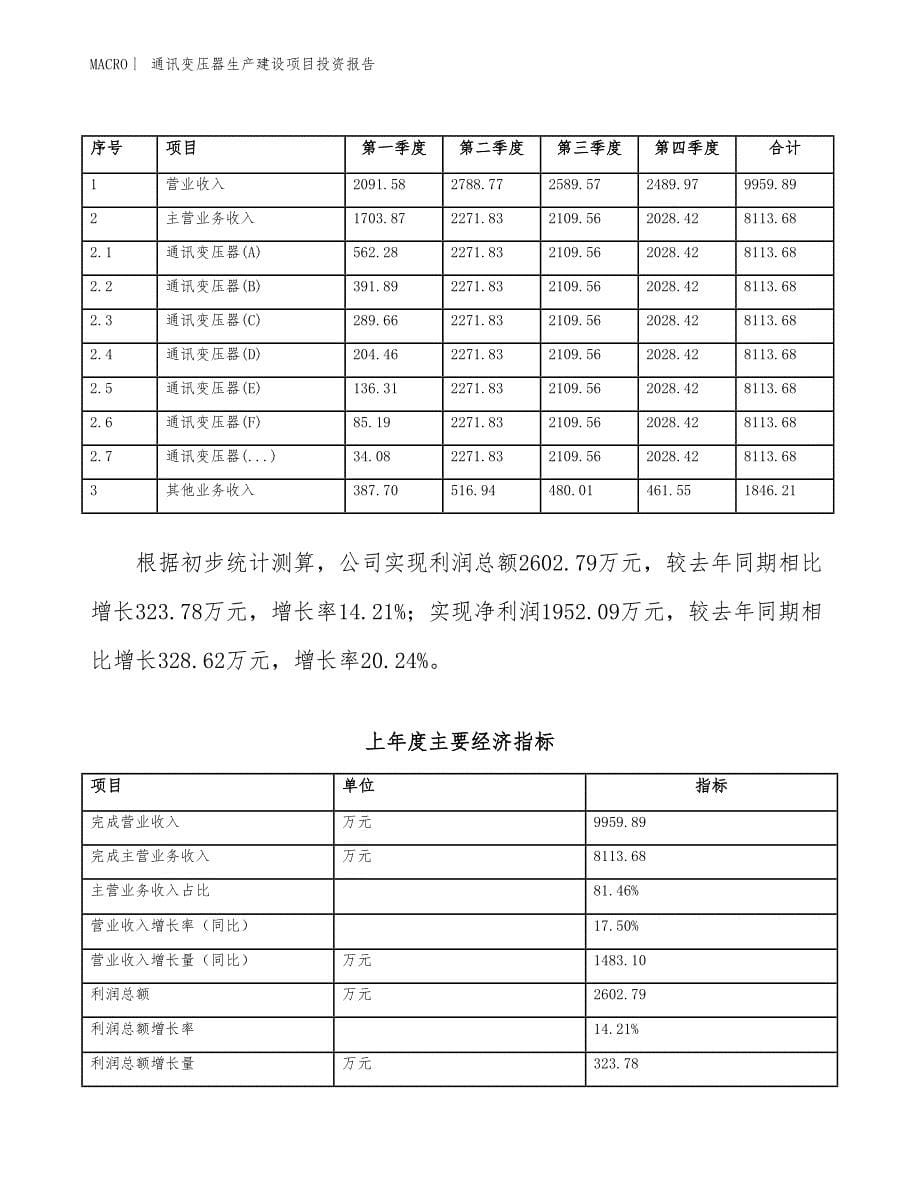 通讯变压器生产建设项目投资报告_第5页