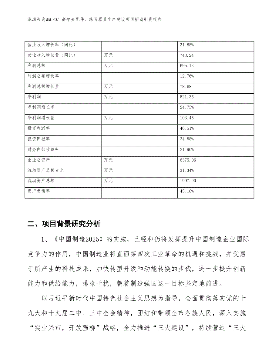 高尔夫配件、练习器具生产建设项目招商引资报告(总投资2737.99万元)_第3页