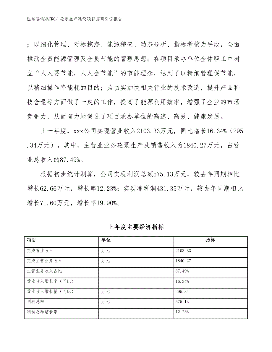 砼泵生产建设项目招商引资报告(总投资2443.89万元)_第2页