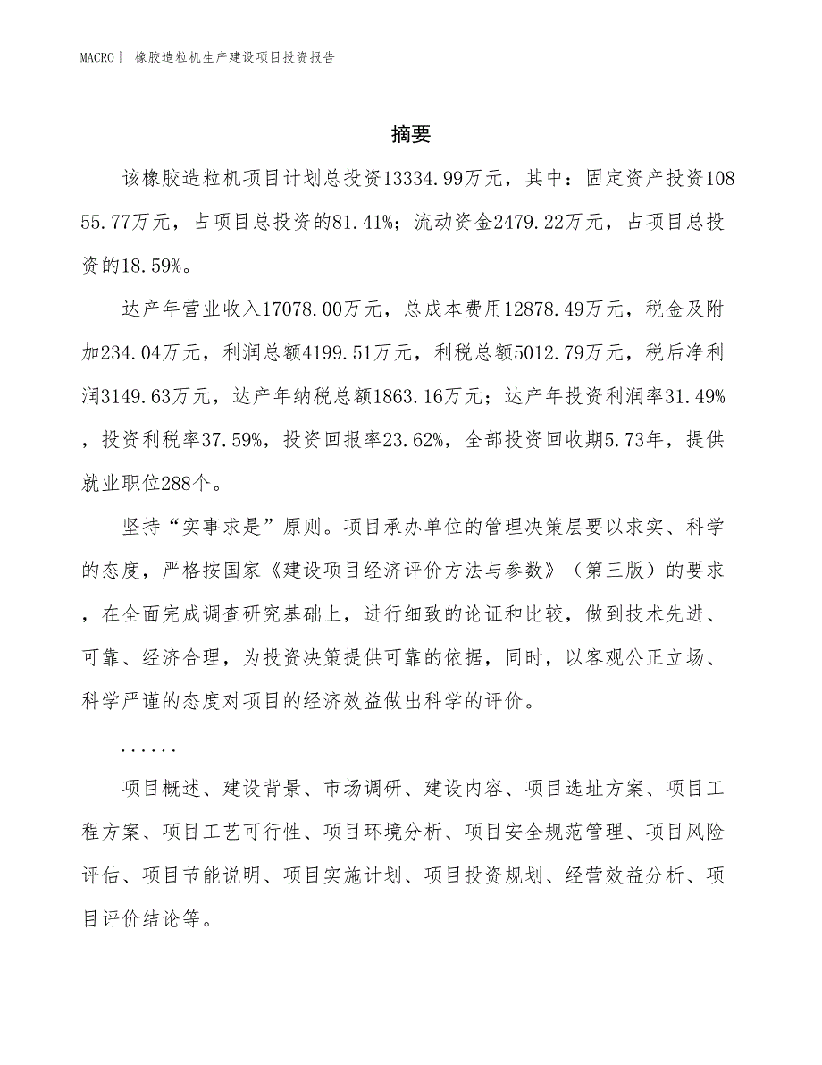 橡胶造粒机生产建设项目投资报告_第2页