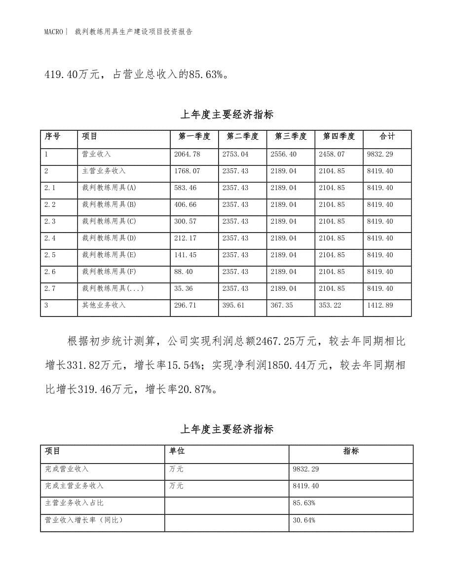 裁判教练用具生产建设项目投资报告_第5页