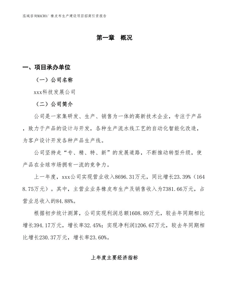 橡皮布生产建设项目招商引资报告(总投资7863.13万元)_第1页