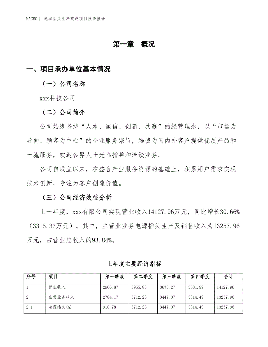 电源插头生产建设项目投资报告_第4页