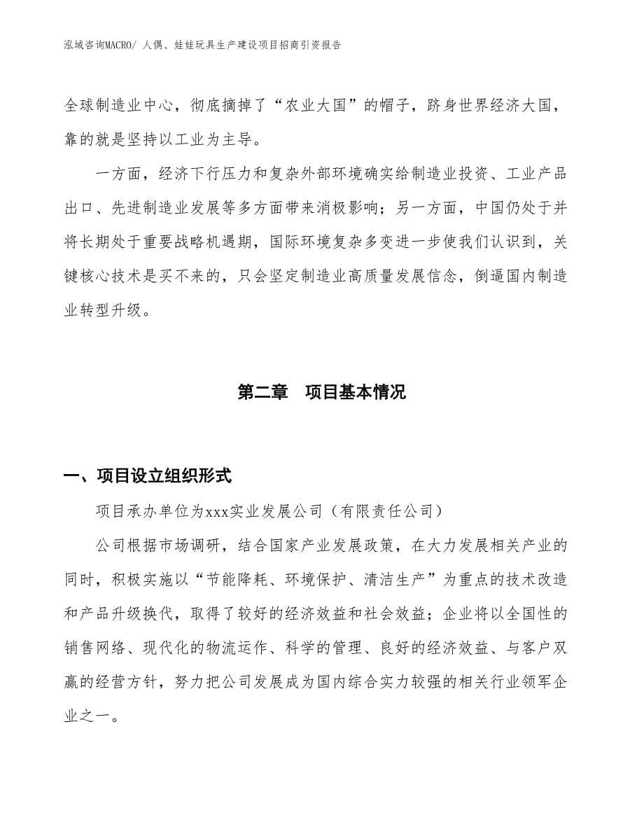 人偶、娃娃玩具生产建设项目招商引资报告(总投资9718.19万元)_第5页