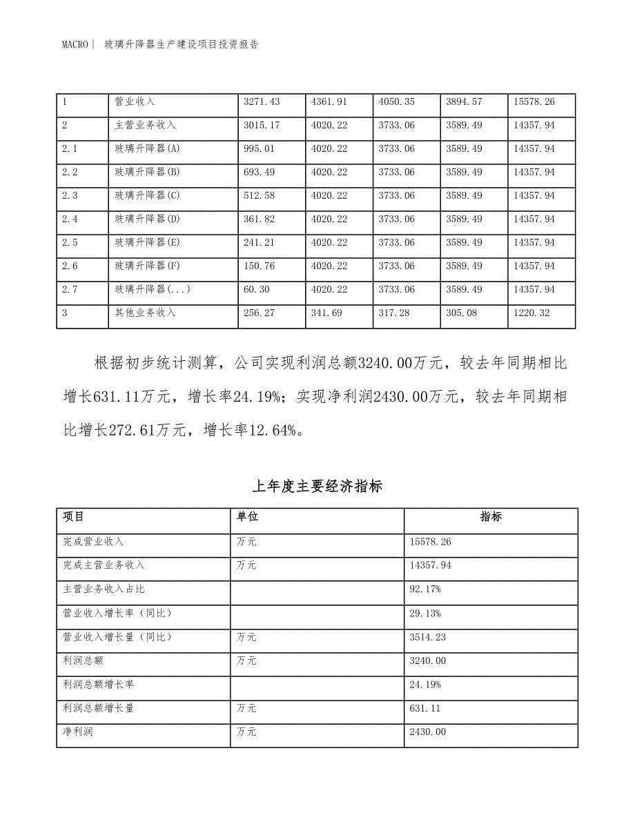 玻璃升降器生产建设项目投资报告_第5页