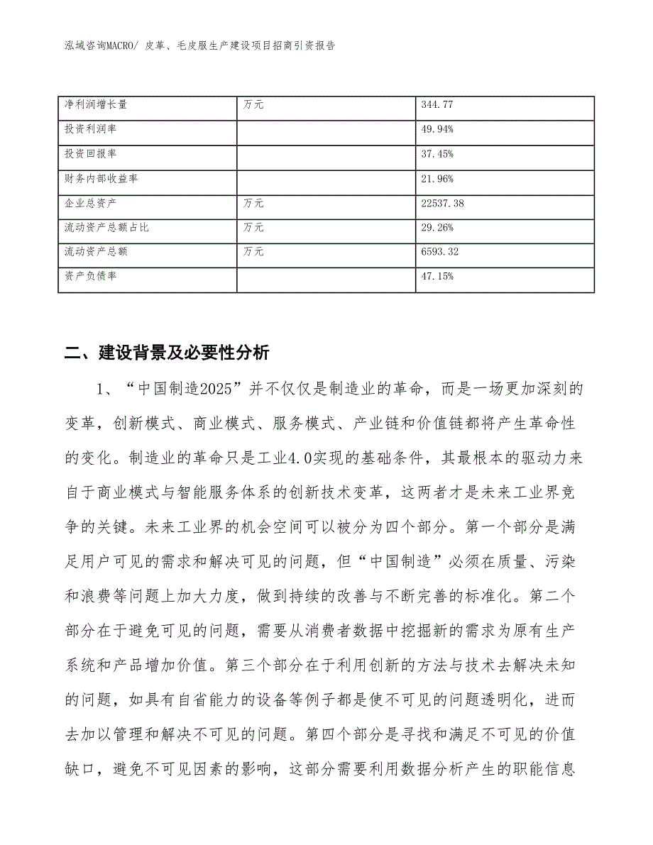 皮革、毛皮服生产建设项目招商引资报告(总投资11495.32万元)_第3页