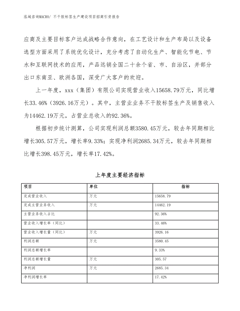 不干胶标签生产建设项目招商引资报告(总投资17010.22万元)_第2页