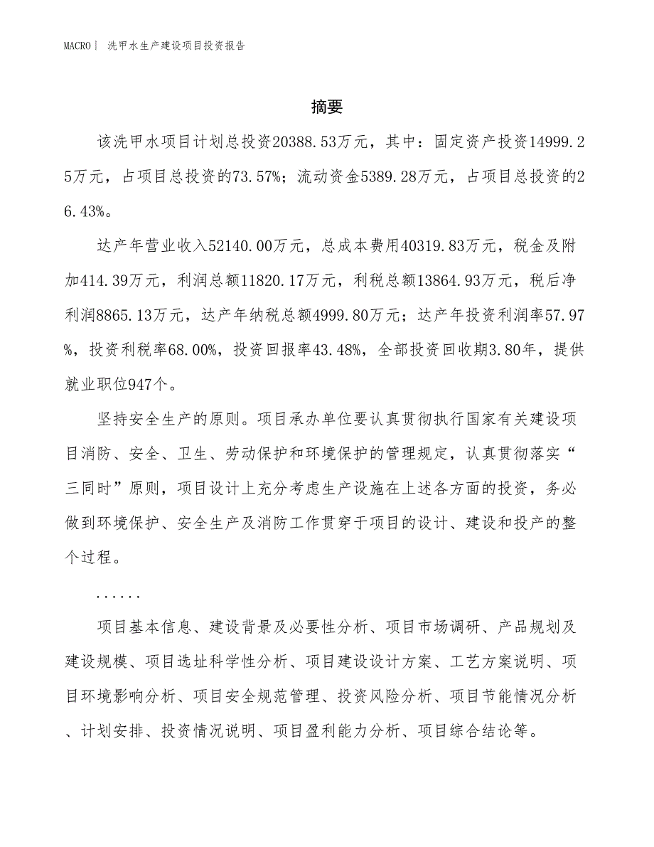 洗甲水生产建设项目投资报告_第2页