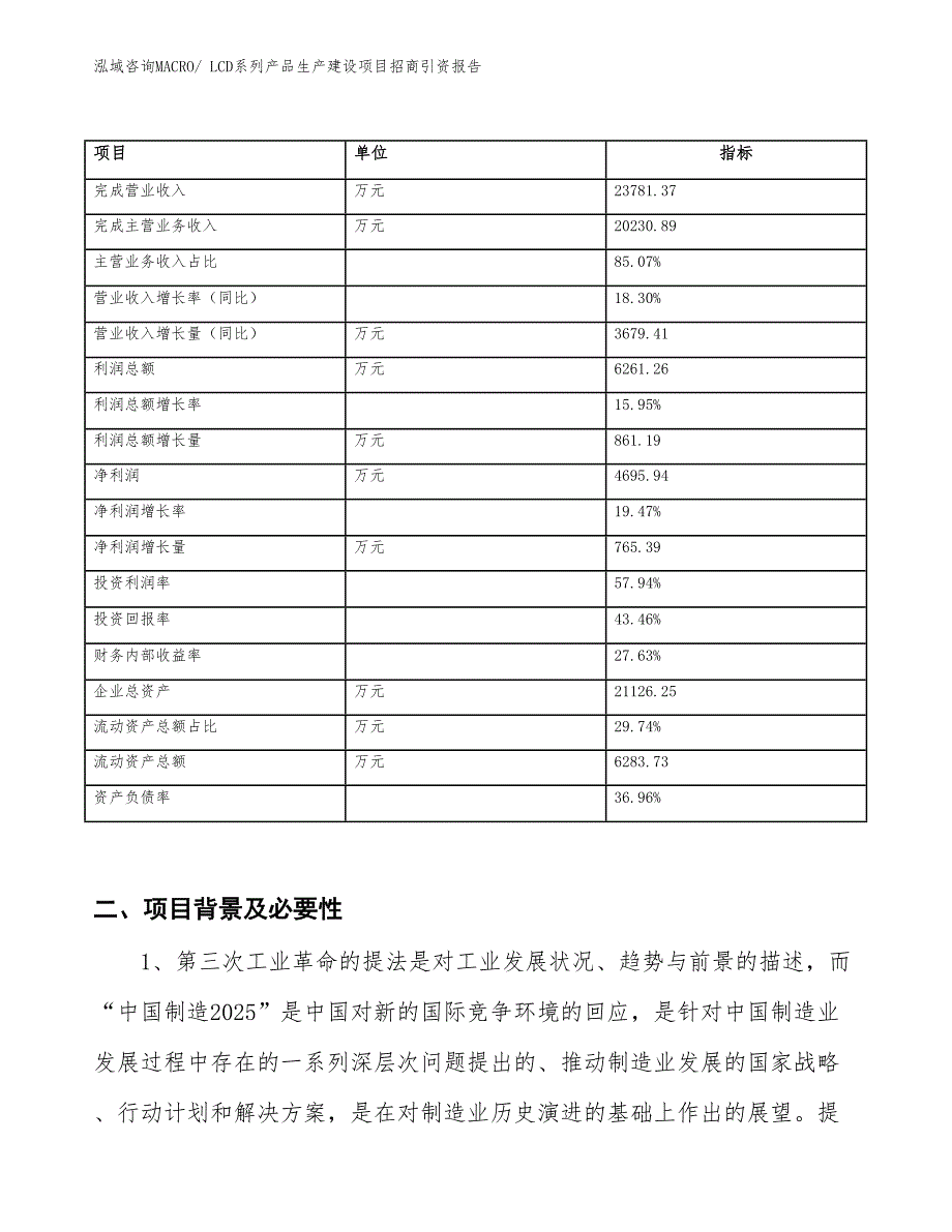 新型显示器件生产建设项目招商引资报告(总投资10093.09万元)_第2页