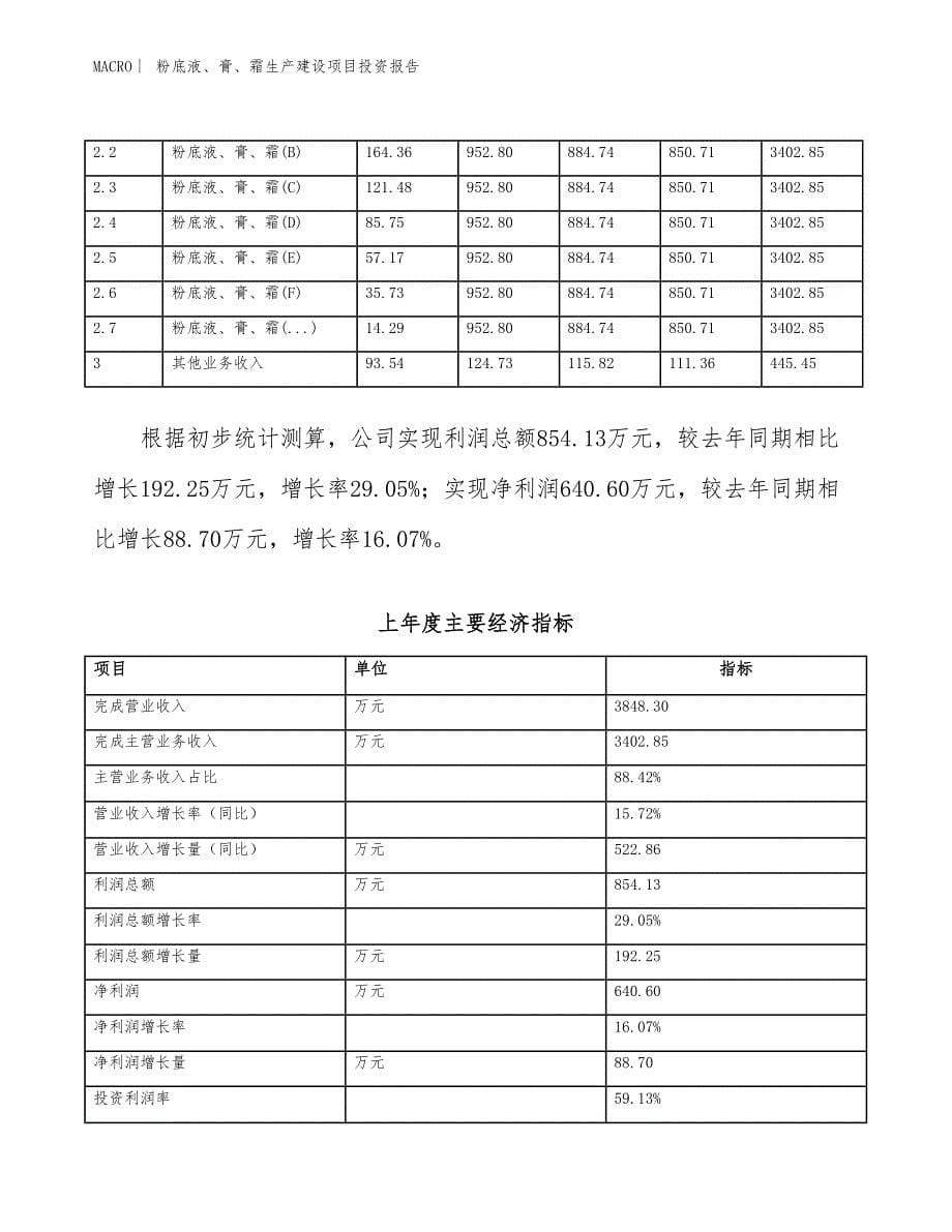 粉底液、膏、霜生产建设项目投资报告_第5页