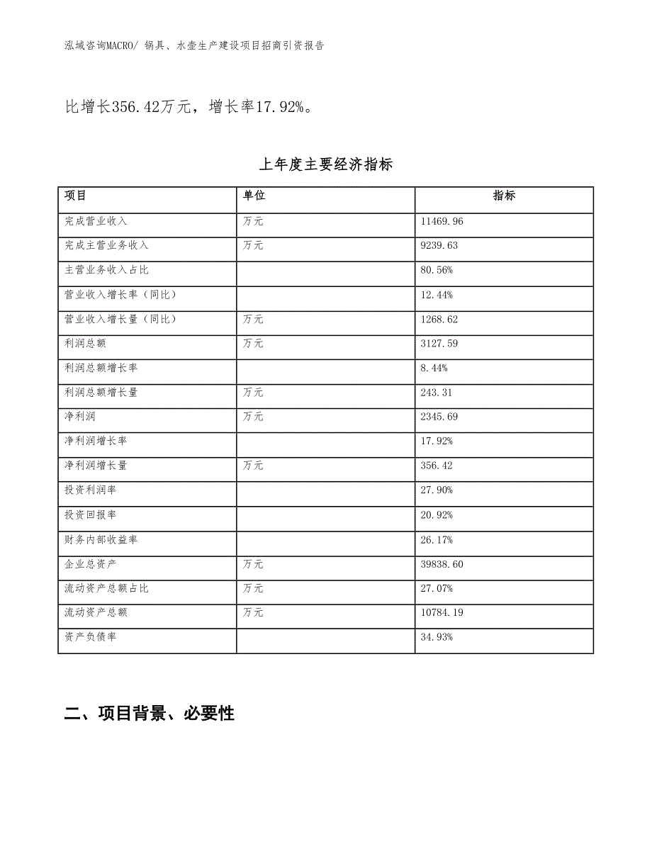 锅具、水壶生产建设项目招商引资报告(总投资16780.07万元)_第2页