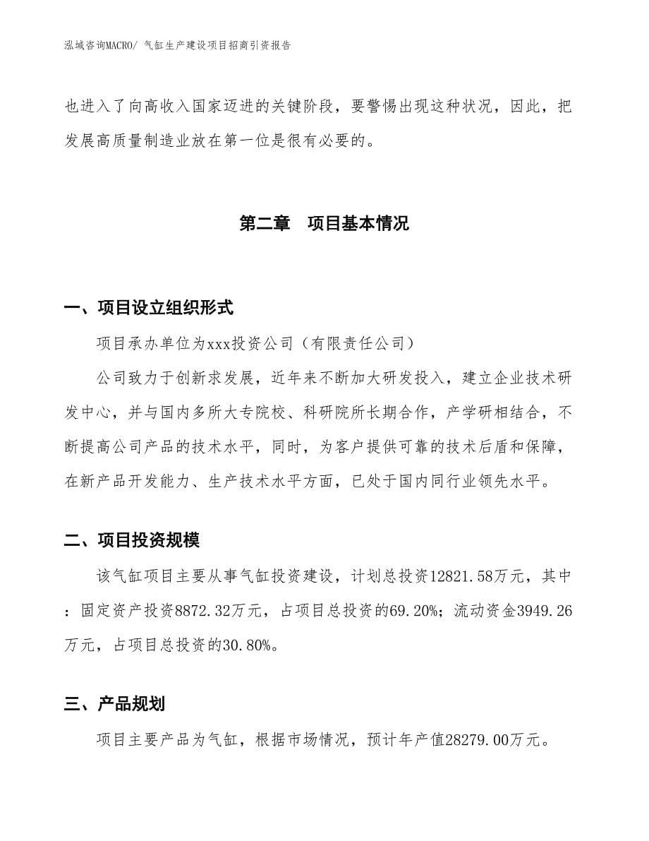 气缸生产建设项目招商引资报告(总投资12821.58万元)_第5页