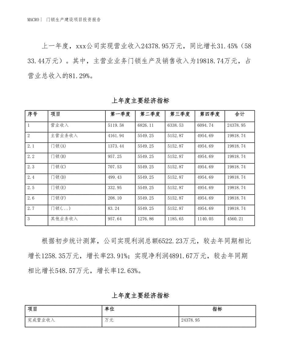 门锁生产建设项目投资报告_第5页