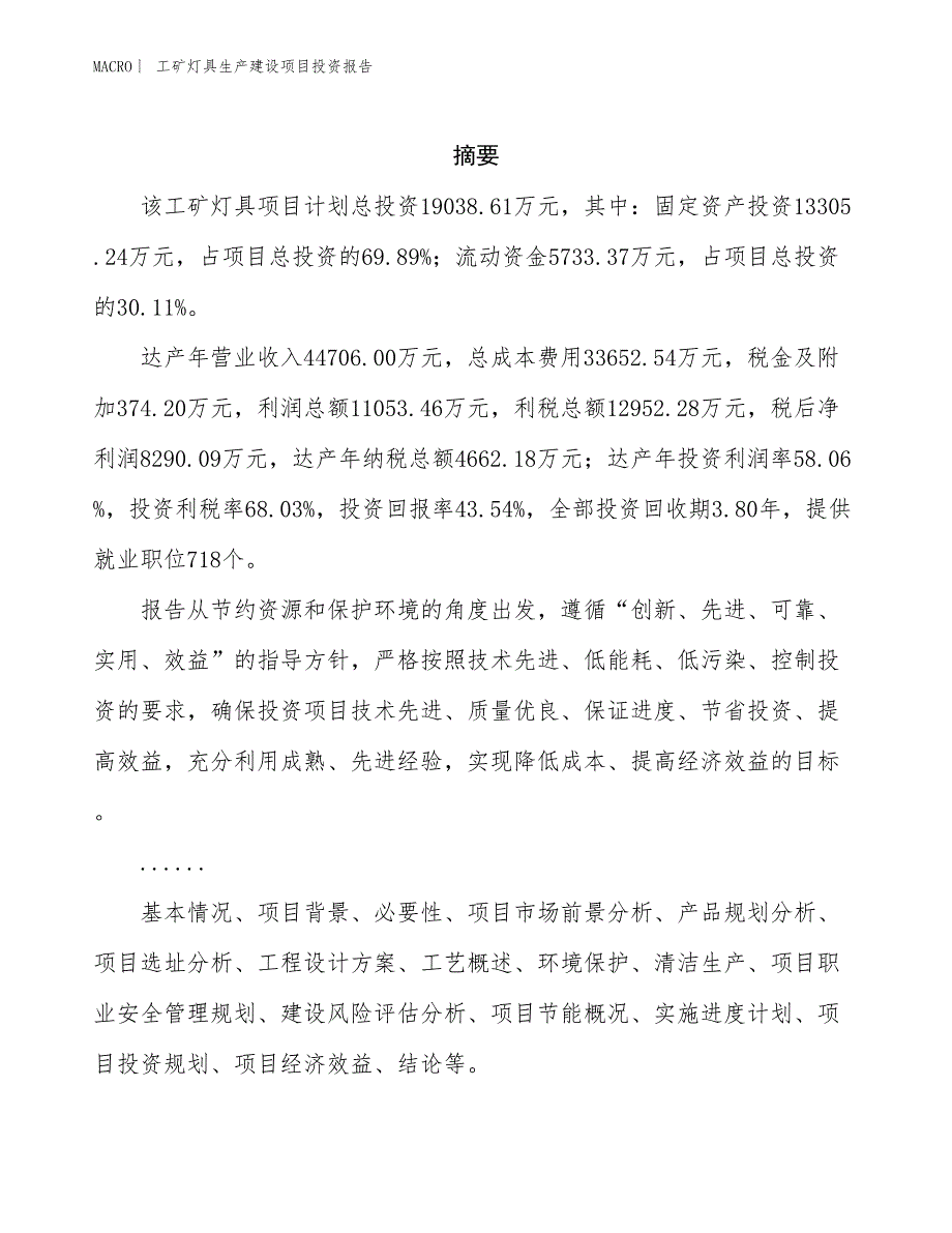 工矿灯具生产建设项目投资报告_第2页