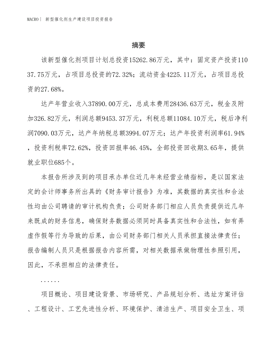 新型催化剂生产建设项目投资报告_第2页