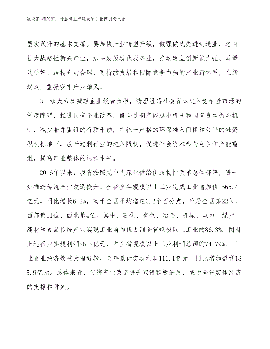 补胎机生产建设项目招商引资报告(总投资12146.34万元)_第4页