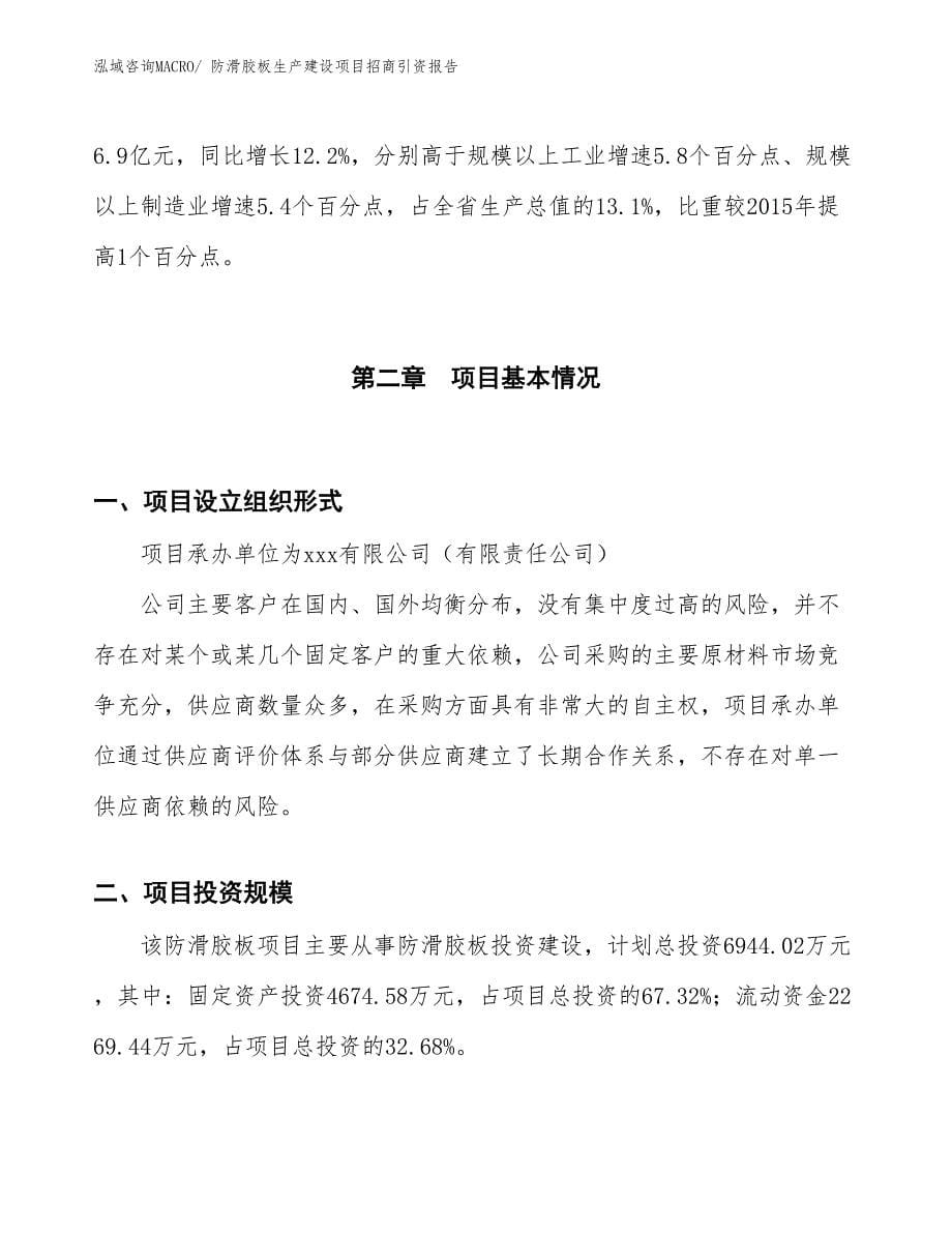 防滑胶板生产建设项目招商引资报告(总投资6944.02万元)_第5页